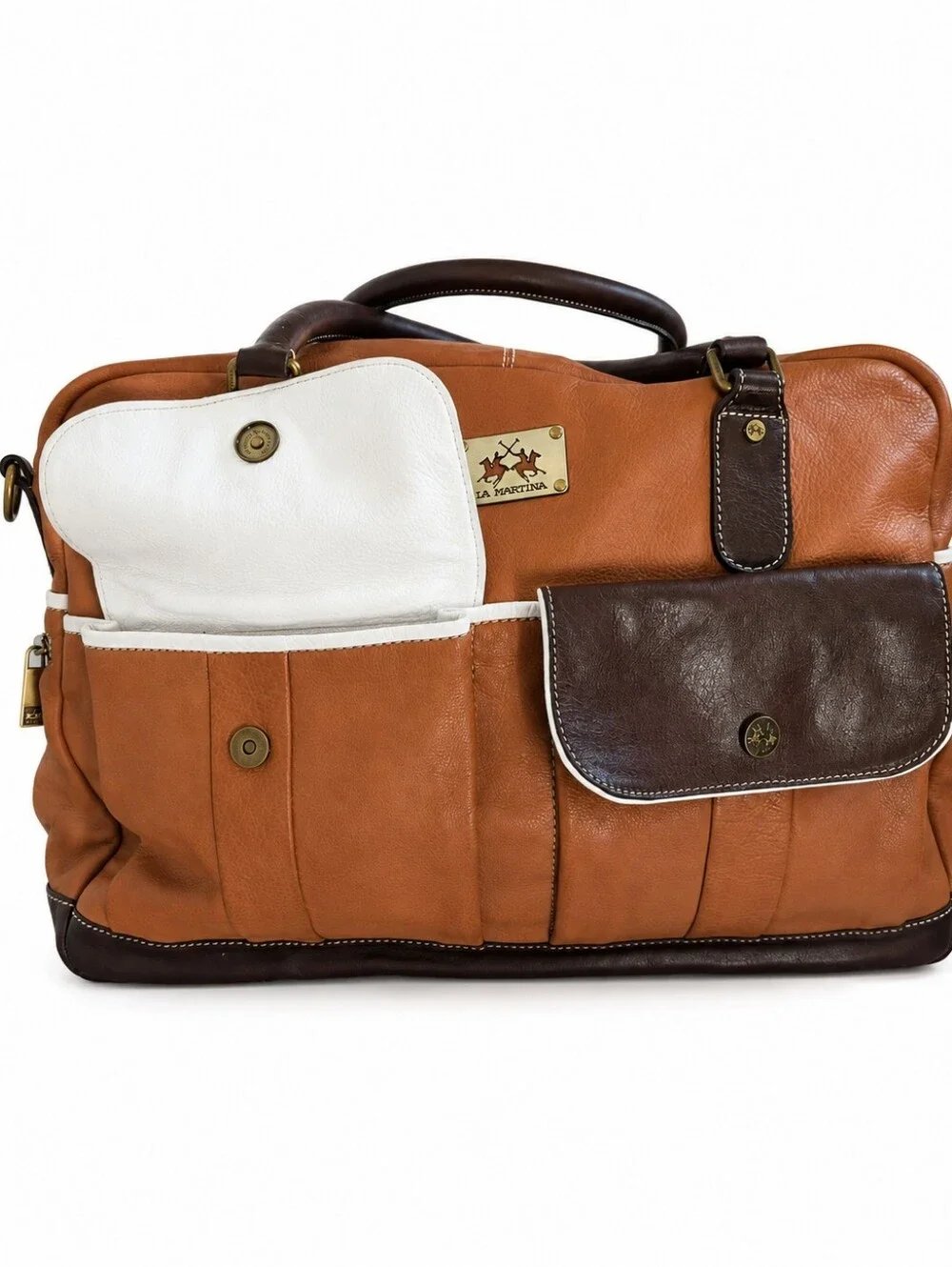 Vintage La Martina Argentina Leather Weekender Duffle Bag